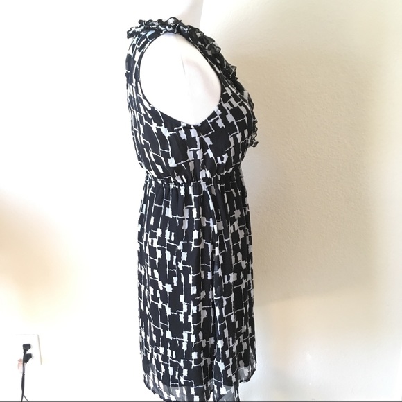 Merona Black & White Ruffle Dress Size Medium - Picture 6 of 8